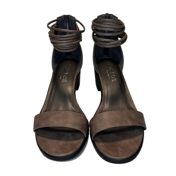 Toetos Womens Ivy_01 Fashion Block Heeled Sandals Size 10 Taupe Zip Back - Picture 12 of 16